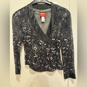 Kenzo Jungle Black Blouse with Floral Detailing